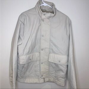 Abercrombie &‎ Fitch Waterproof Jacket Men’s M Beige Full Zip Snap Buttons